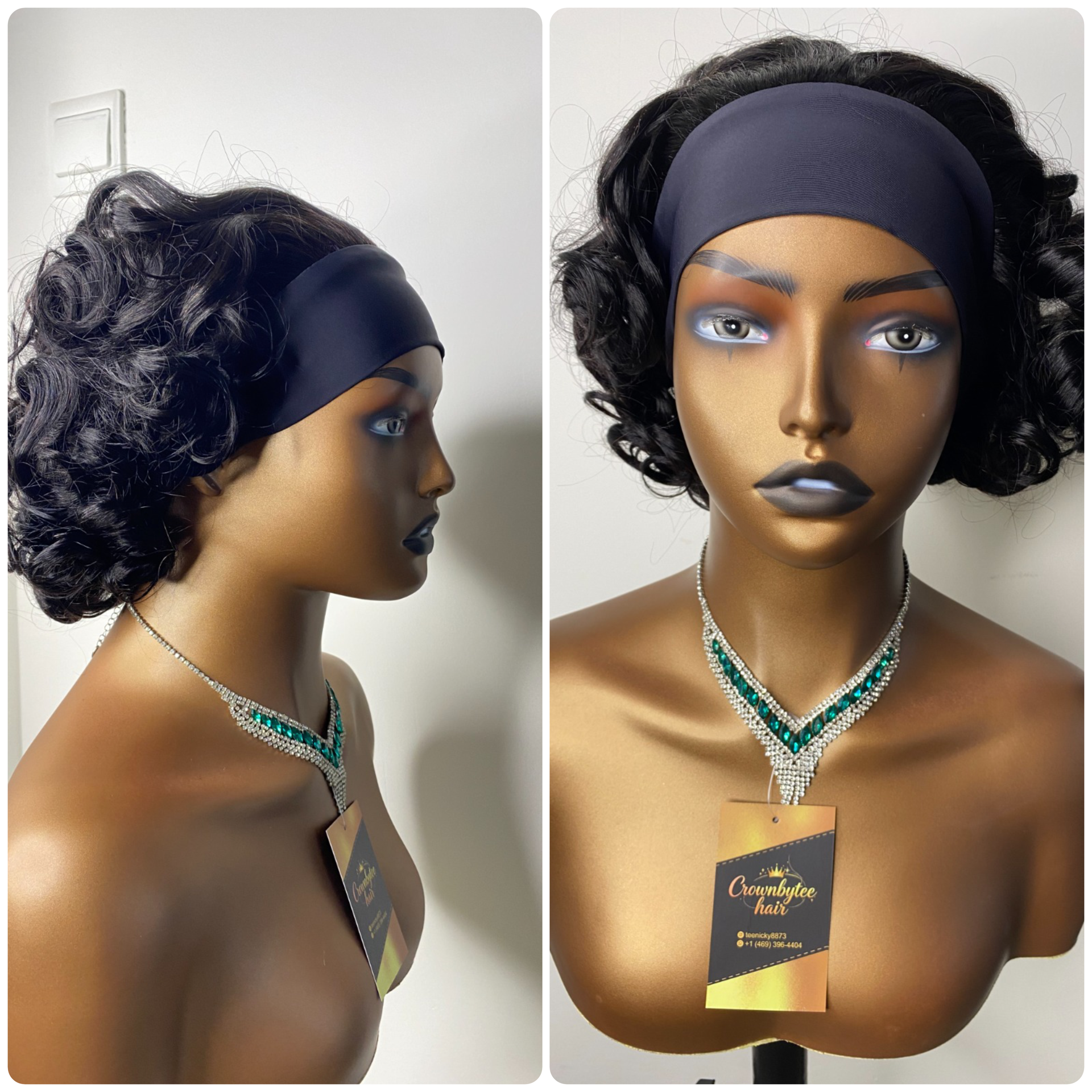 Curly Headband Glueless Wig